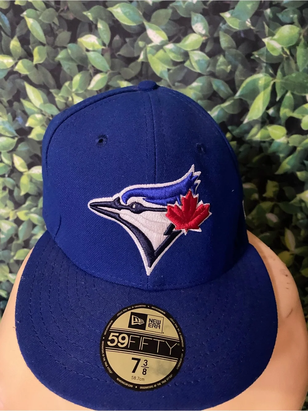 New Era Royal Blue Toronto Blue Jays Fitted Hat with Red Maple Leaf